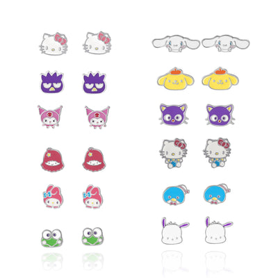 FASHION HELLO KITTY 12PCS STUD EARRINGS SET