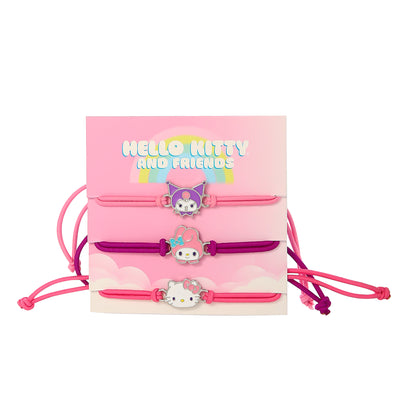 Fashion Hello Kitty Charm 3Pc Cord Bracelet Set