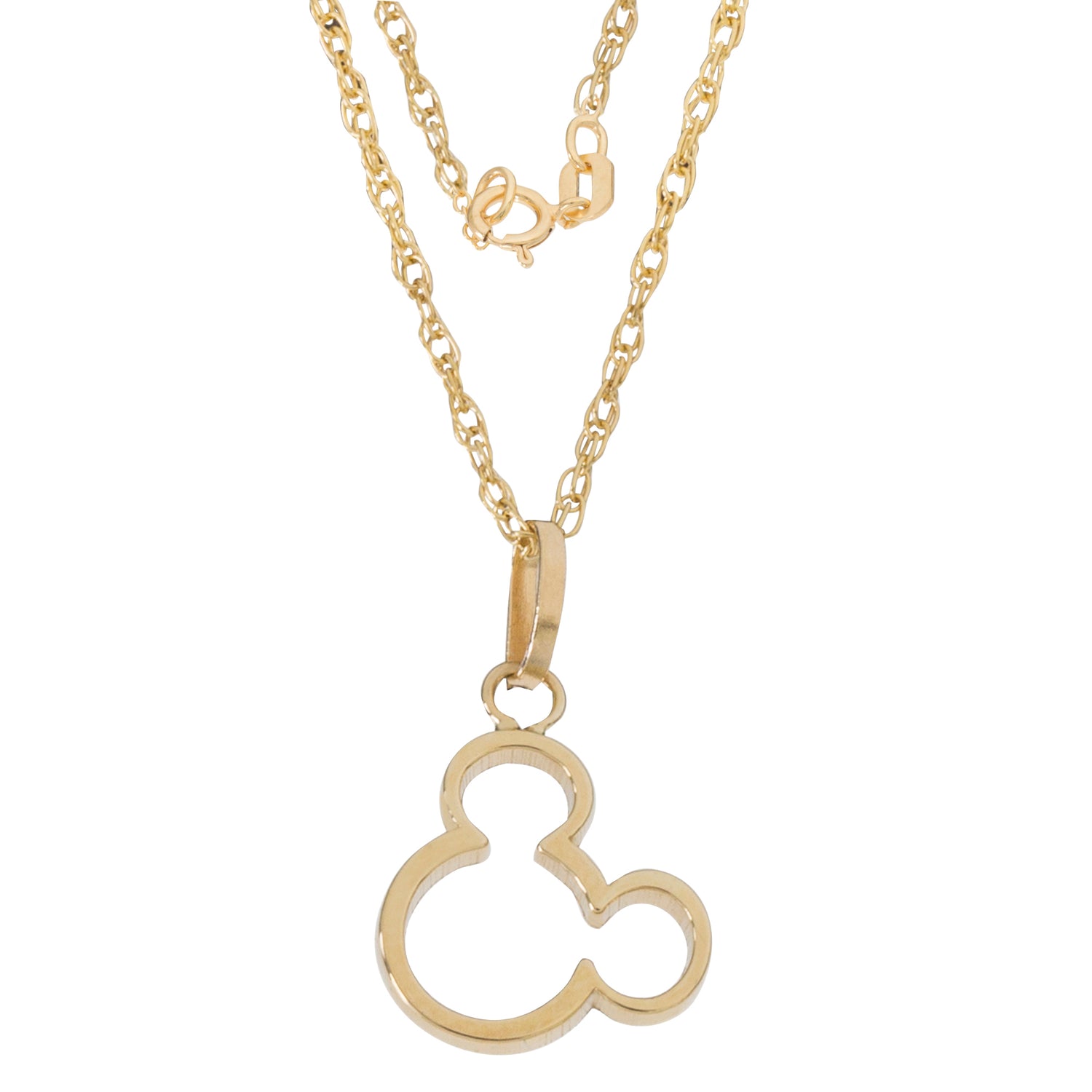Disney Mickey Mouse Silhouette 14K Gold Pendant Necklace - Sallyrose
