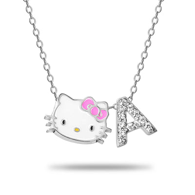 Exclusive Hello Kitty Sterling Silver Initial Necklace