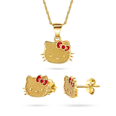 Limited-Edition Hello Kitty 10K Gold Necklace and Earring Set - Sallyrose