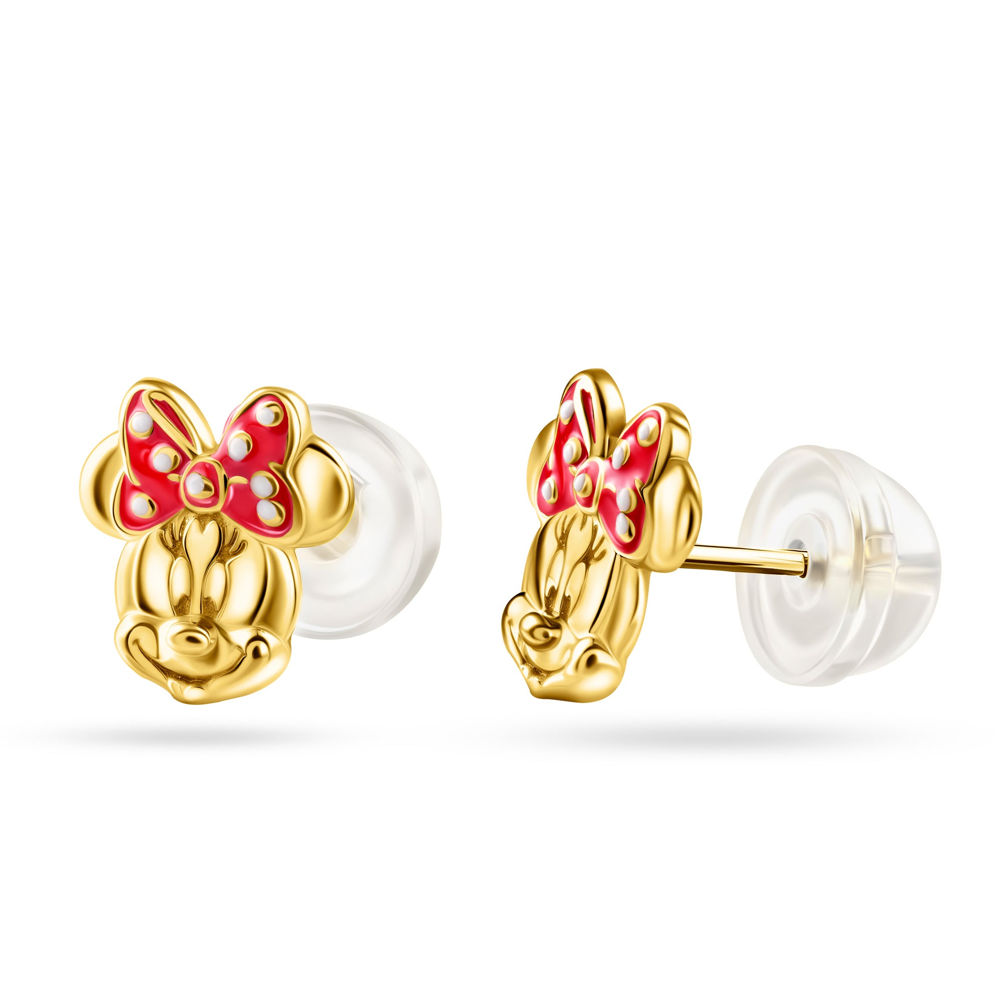 Minnie Mouse Birthstone Earrings 10K Gold Stud