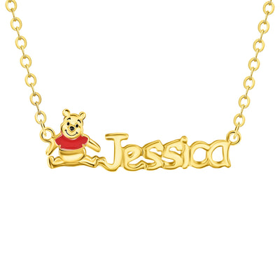 EXCLUSIVE Winnie the Pooh Choice of Color: Gold or Silver ID Name Necklace