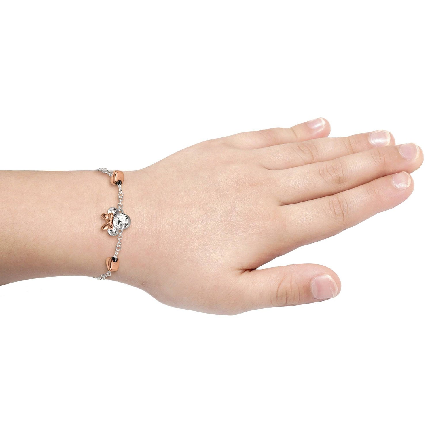 Disney Minnie Mouse Sterling Silver Sparkle Station Bracelet - Sallyrose