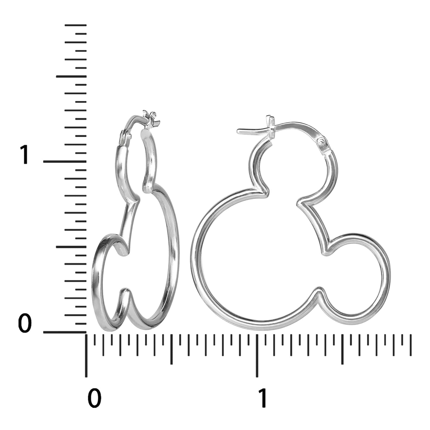 Disney Mickey Mouse Sterling Silver Silhouette Hoop Earrings - Sallyrose