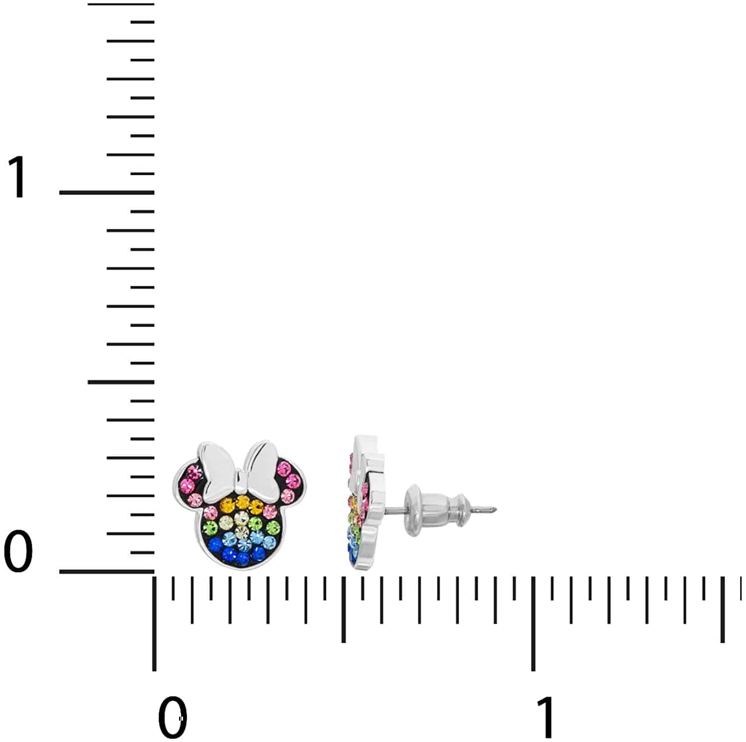 Disney Minnie Mouse Sterling Silver Rainbow Crystal Stud Earrings - Sallyrose