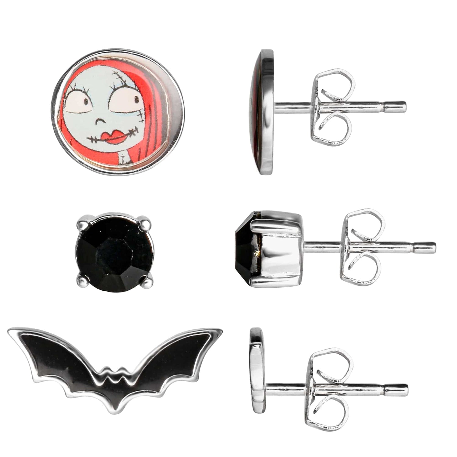 Disney The Nightmare Before Christmas Silver Plated Stud Earring Set - Sallyrose