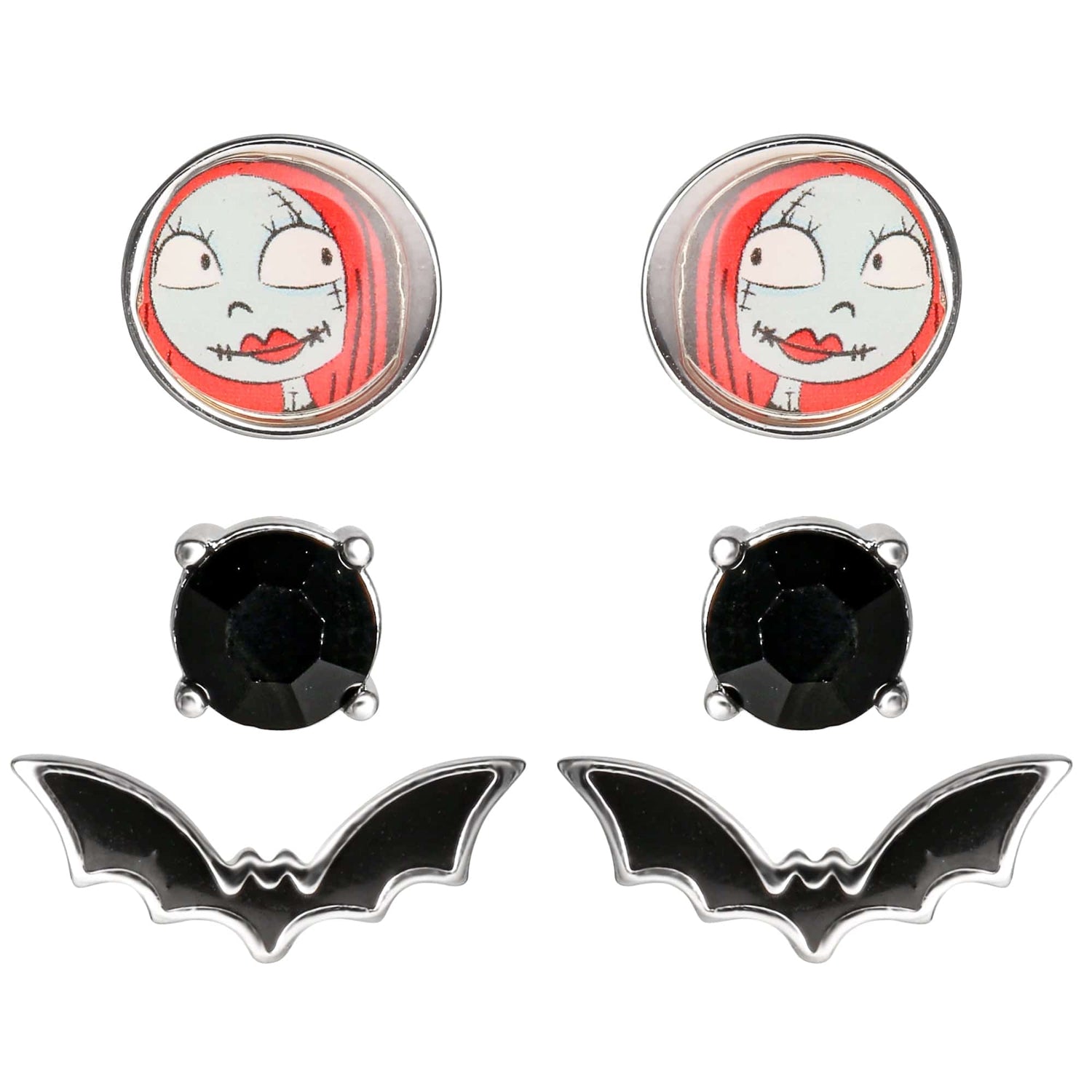 Disney The Nightmare Before Christmas Silver Plated Stud Earring Set - Sallyrose
