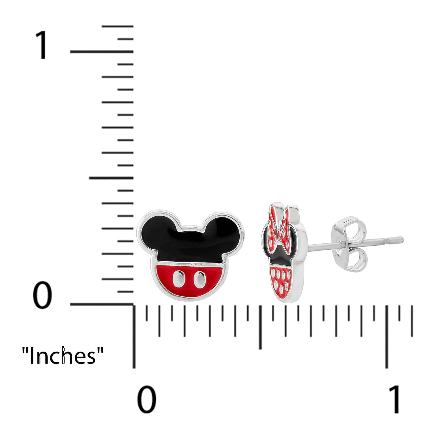 Mickey & Minnie Mouse Sterling Silver Mismatched Polka Dot Earrings - Sallyrose