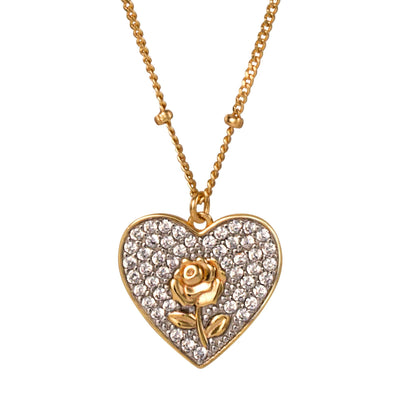 Disney Beauty and the Beast Sterling Silver Heart Necklace - Sallyrose