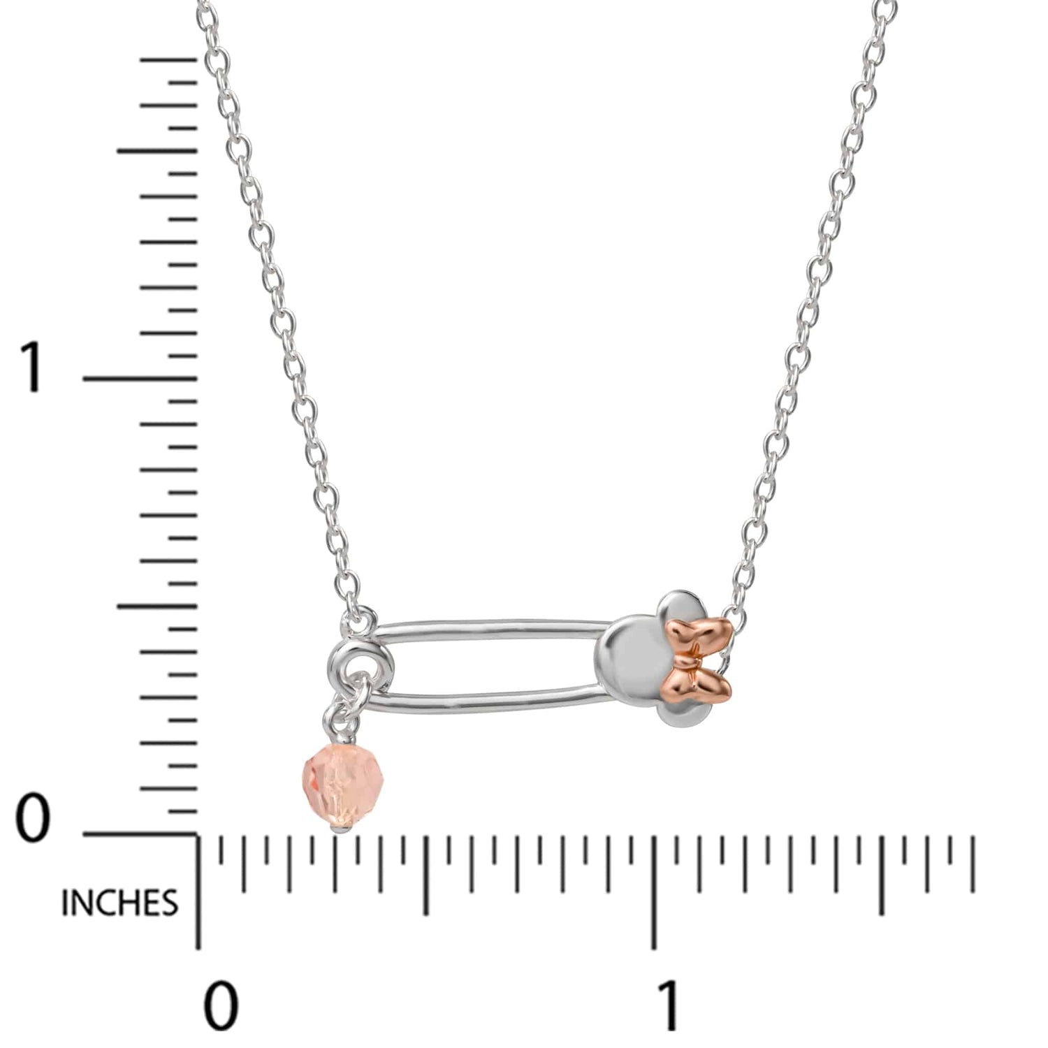 Disney Minnie Mouse Sterling Silver Safety Pin Necklace - Sallyrose