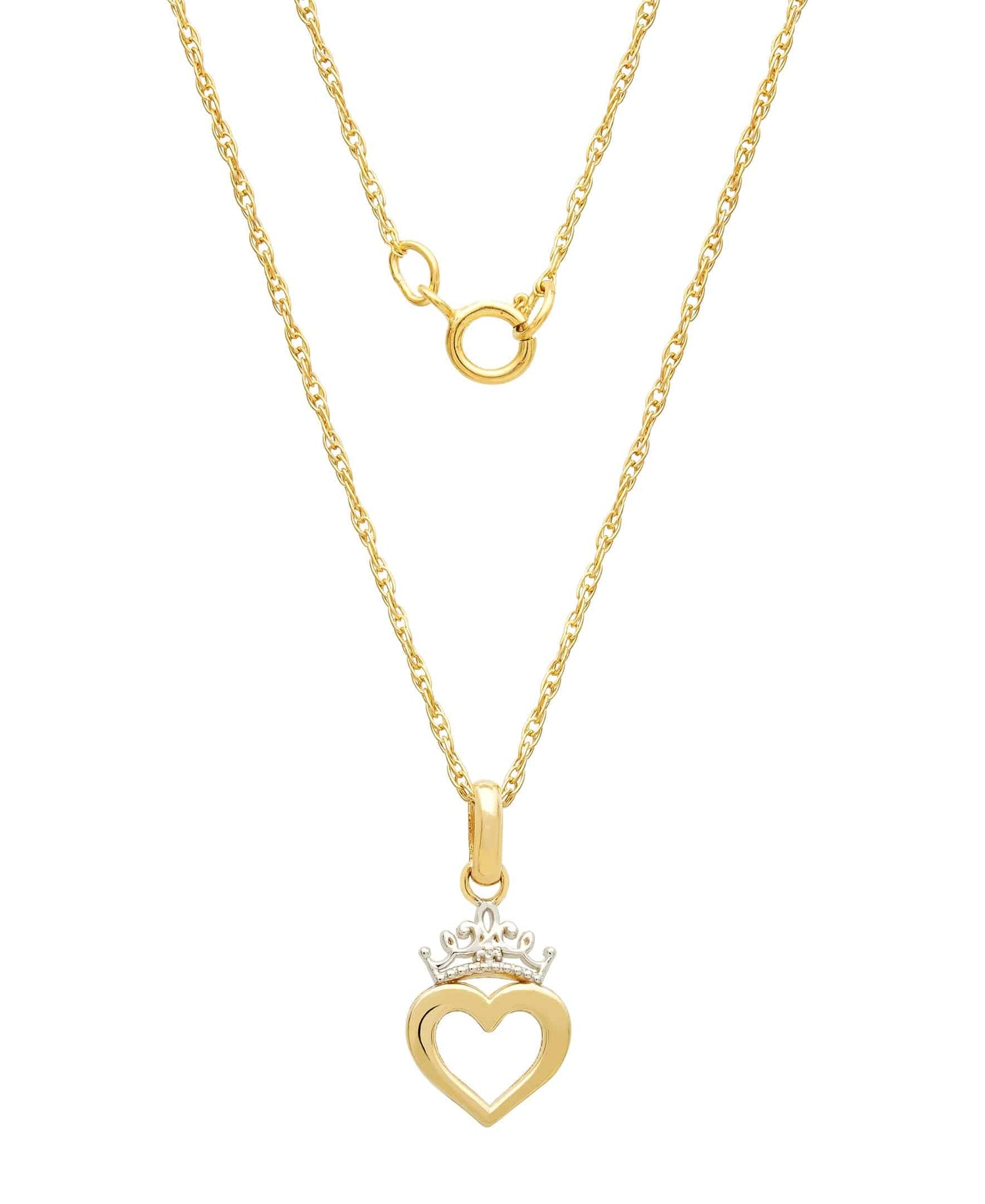 Disney Princess 14K Gold Crown Heart Necklace - Sallyrose