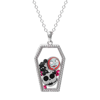 Disney The Nightmare Before Christmas Silver Plated Coffin Shaker Necklace - Sallyrose
