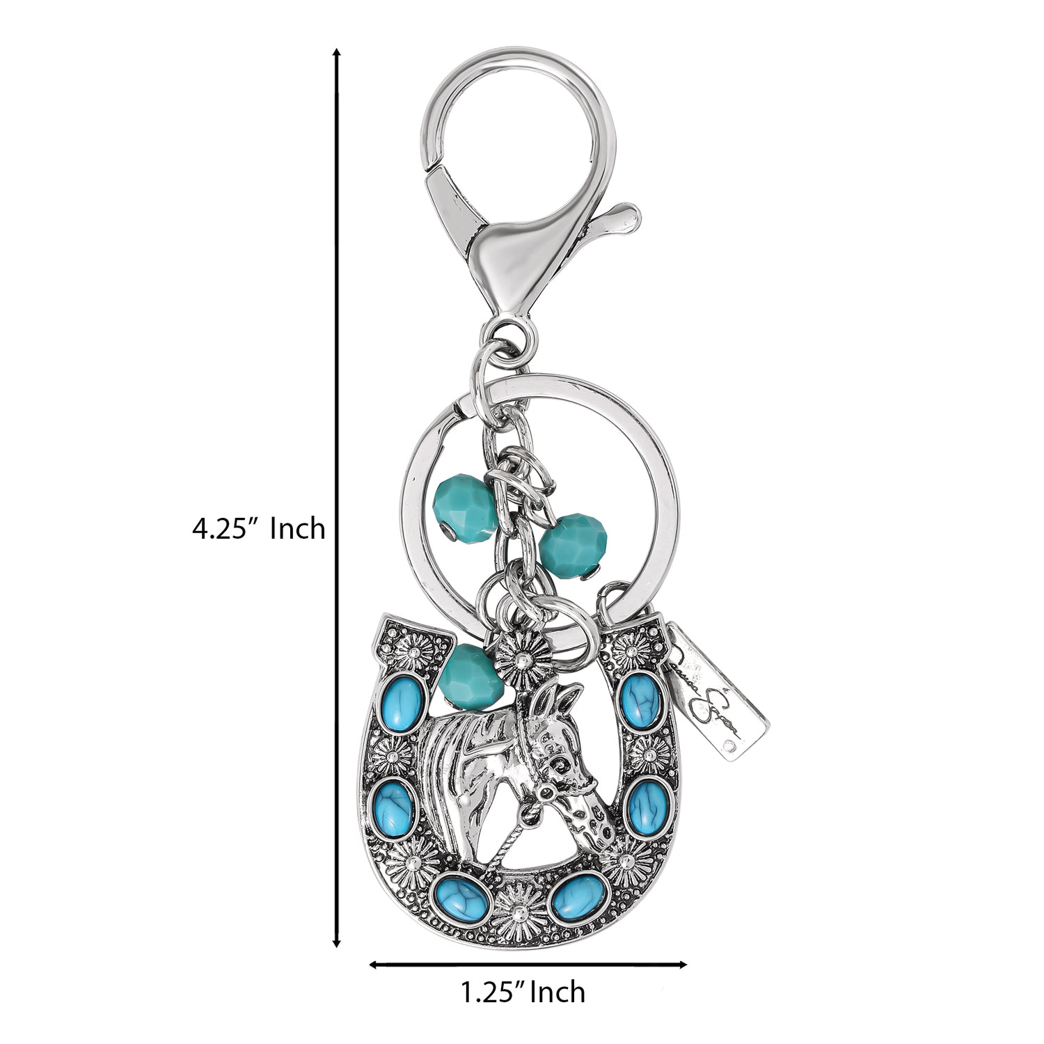 Jessica Simpson Horseshoe & Star Keychain with Turquoise Charms