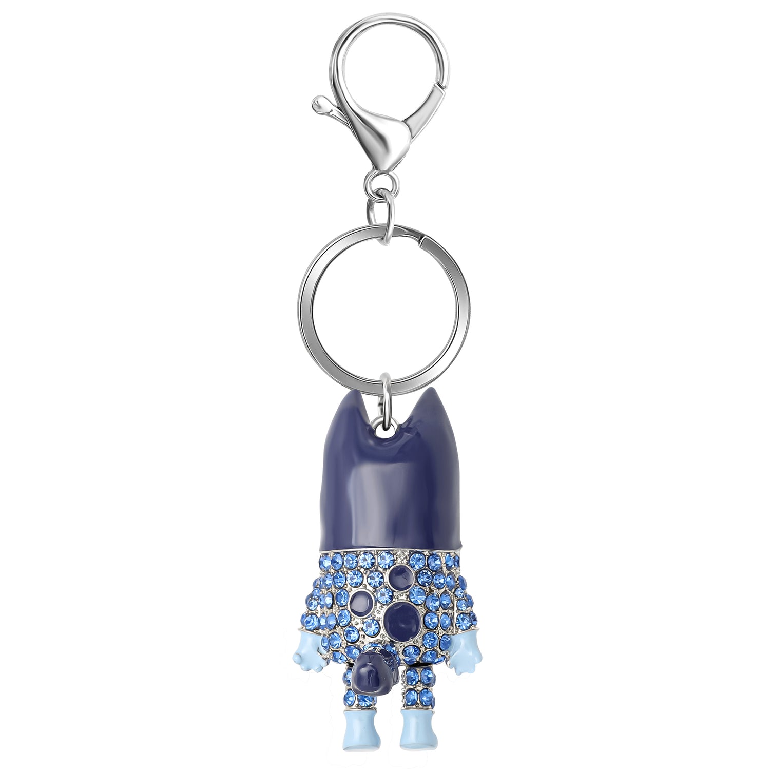Bluey Bag Charm Pave Crystal, Official License Bluey Charm Keychain with Lobster Clip