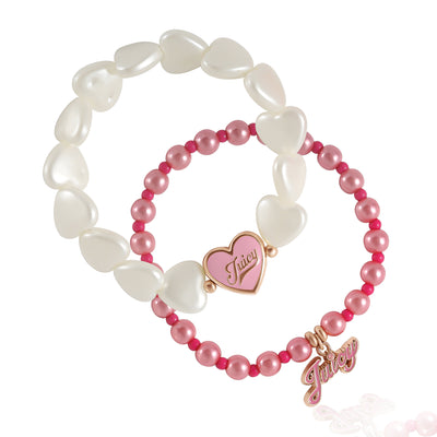 Juicy Couture Kids Choose Juicy Heart Charm 2 Piece Beaded Jewelry