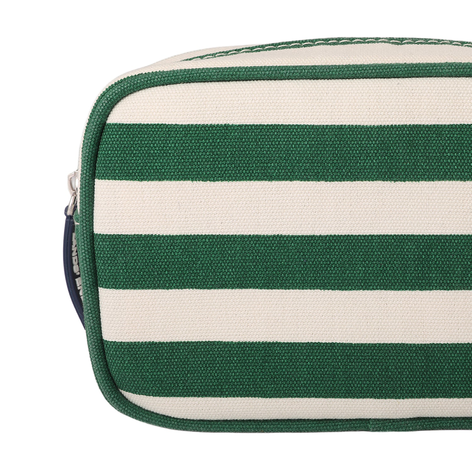 Lands' End Medium Rectangular Dopp Kit for Travel, Striped Canvas Toiletry Bag with Top Zip (Kelly Green Stripe) - Kelly Green Stripe