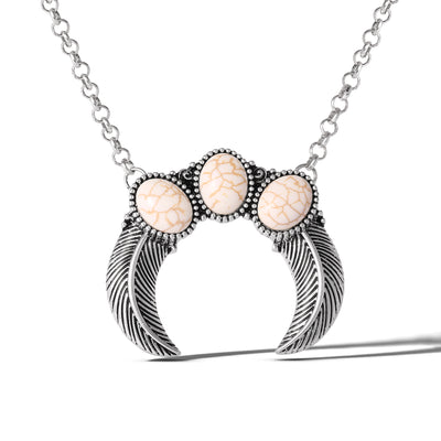 Jessica Simpson Double Crescent Statement Necklace with Marble Detail