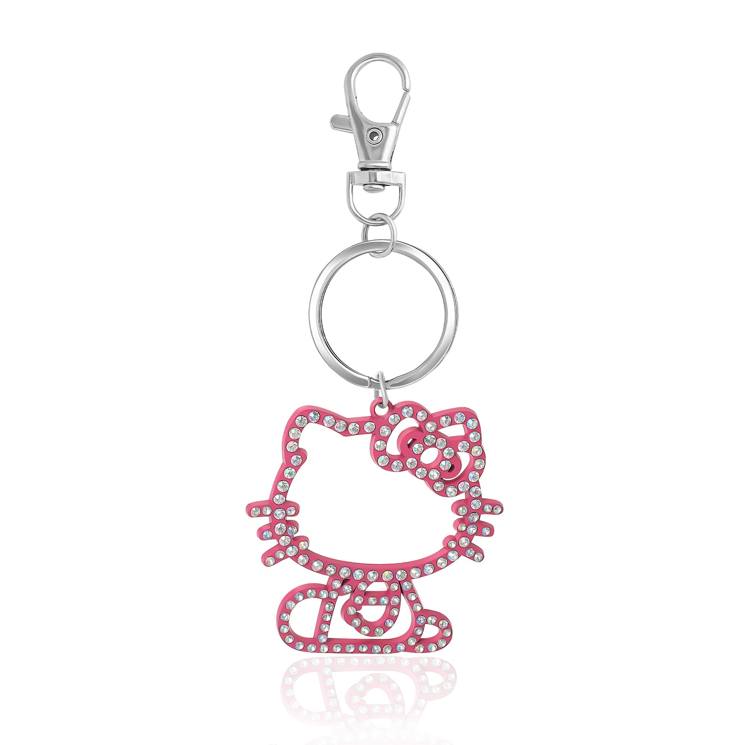 Hello Kitty Pink Crystal Outline Keychain