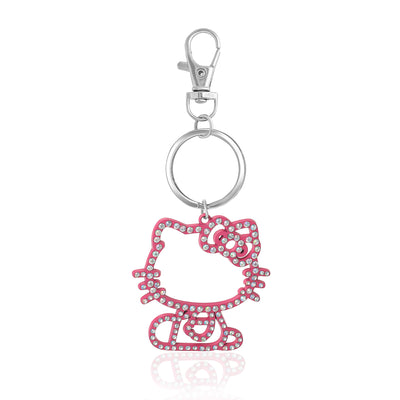 Hello Kitty Pink Crystal Outline Keychain