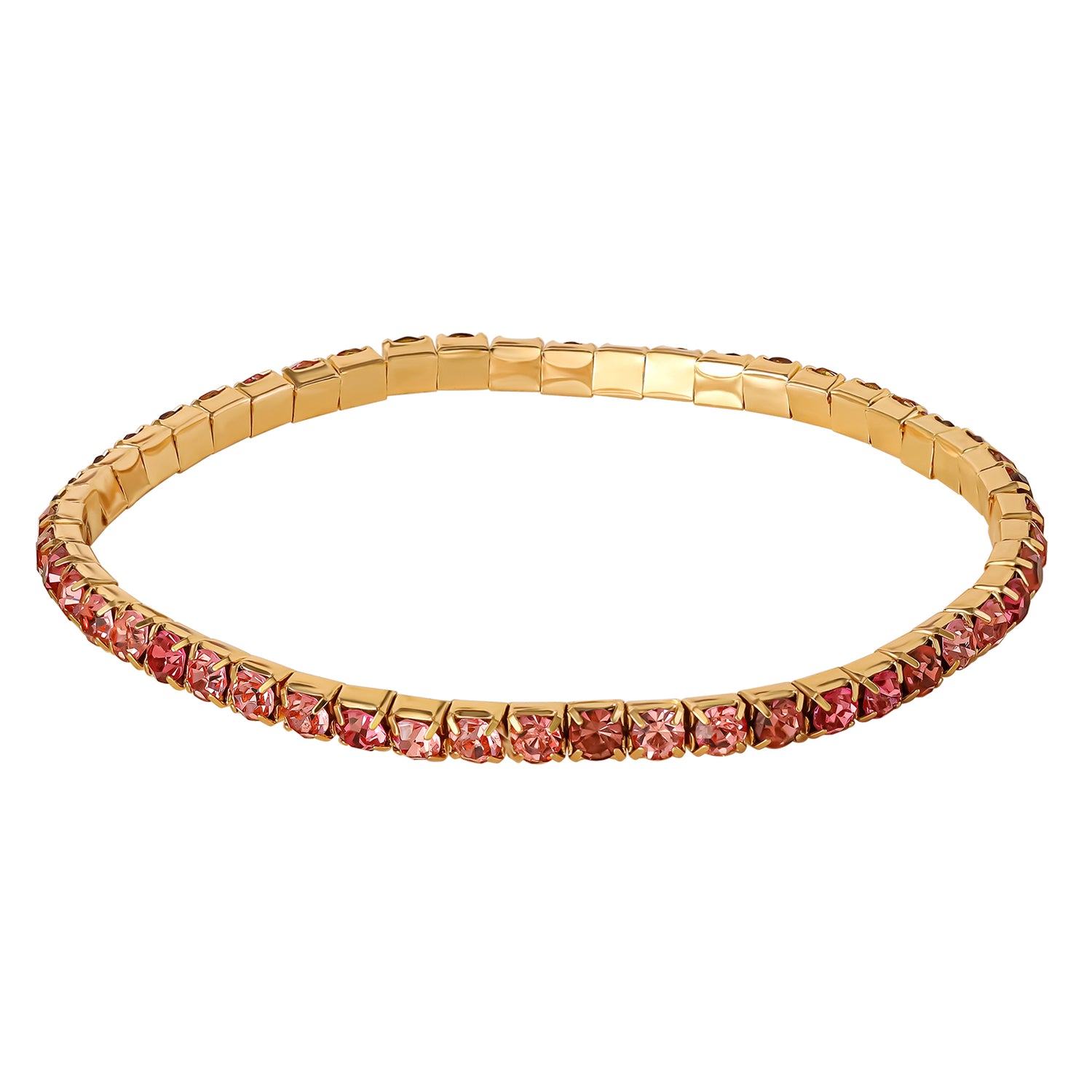 Jessica Simpson 3-Piece Beaded Stretch Bracelet Set - Gemstone & Gold-Tone Accents - Pink