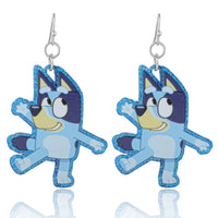 Bluey Drop Earrings with Character Silhouettes - Lightweight and Fun Jewelry