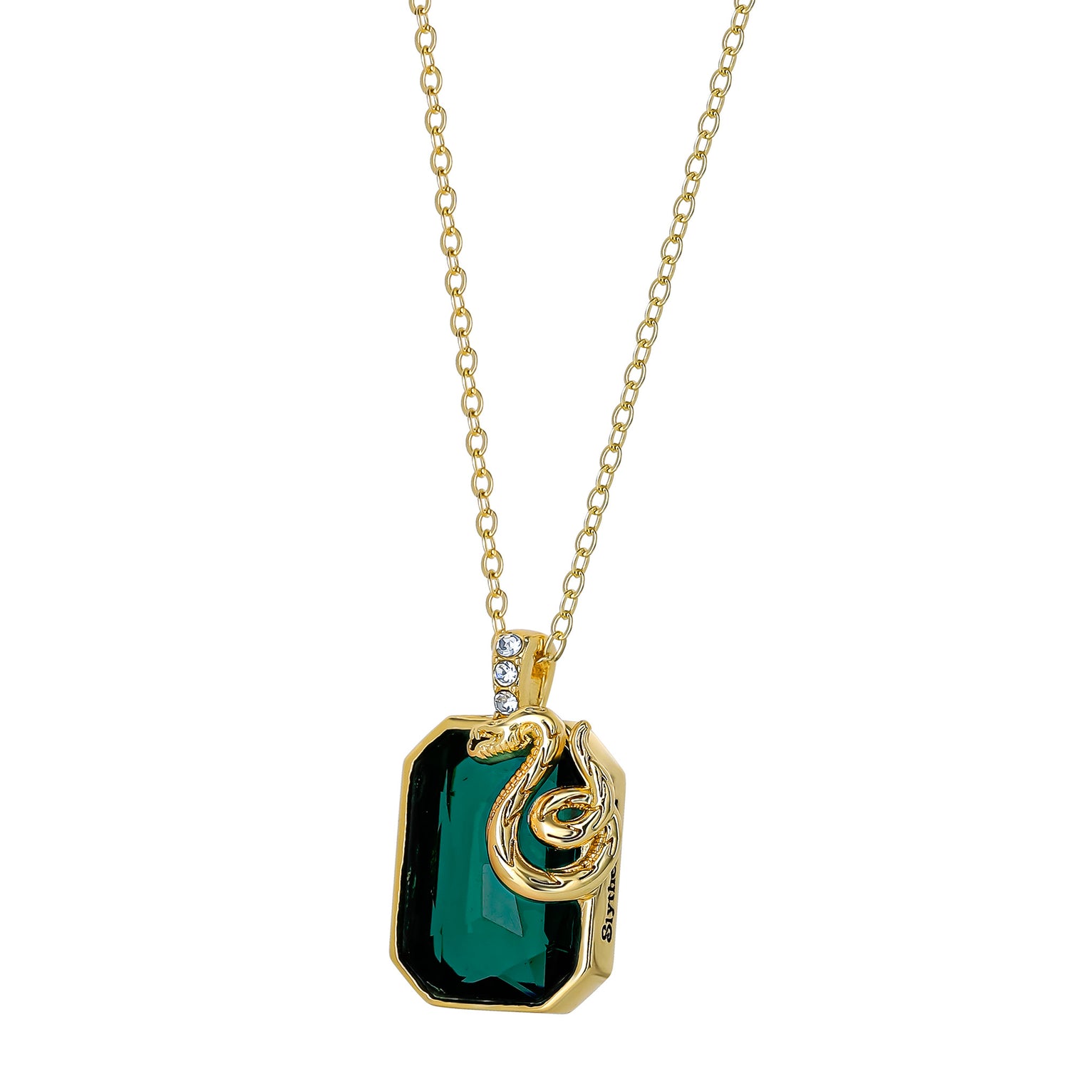 Harry Potter Slytherin Snake Pendant Necklace Official License, 18+2"