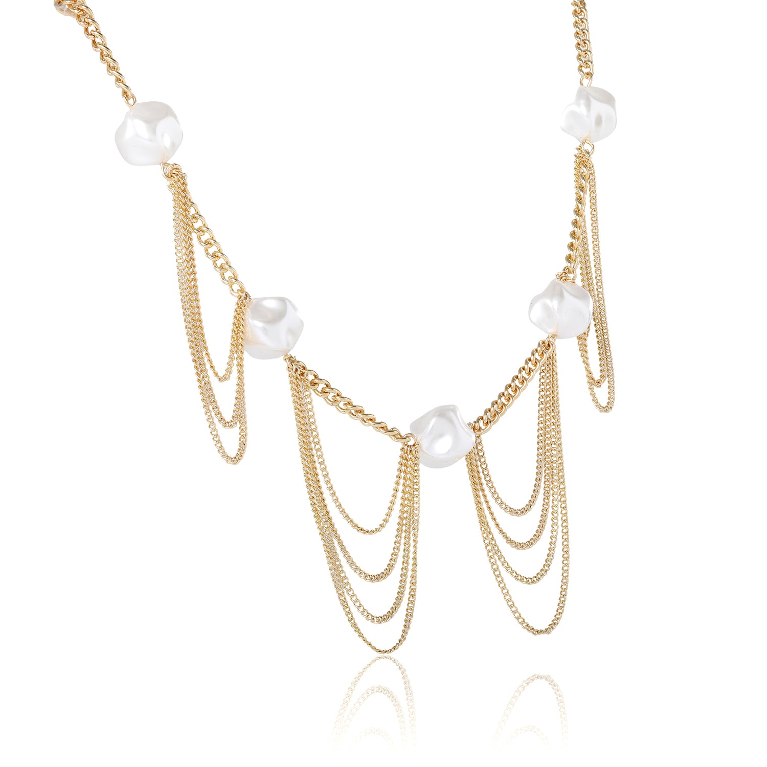 BCBG Oversized Pearl Chain Necklace