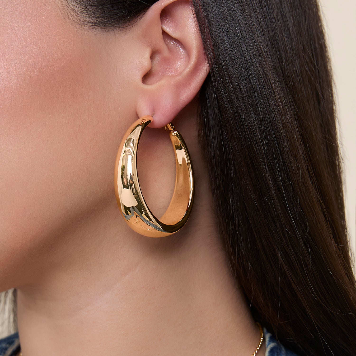 Jessica Simpson Polished Chunky Gold-Tone Hoop Earrings