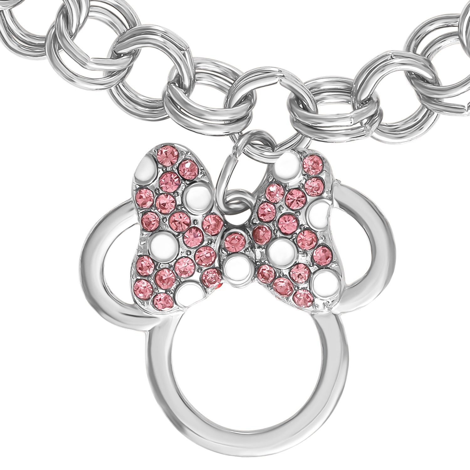 Disney Minnie Mouse Bow Charm Bracelet, 7 +1'' Chain
