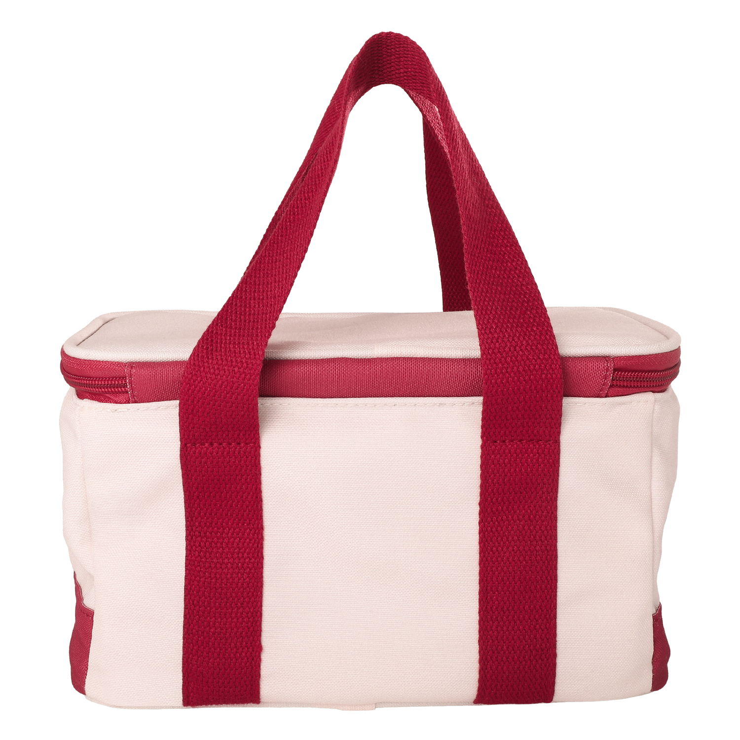 Lands' End Rectangular Small Cooler Bag Insulated 1.5 Gal, Canvas Soft Cooler with Tote Handles and Zip Closure (Red) - Red