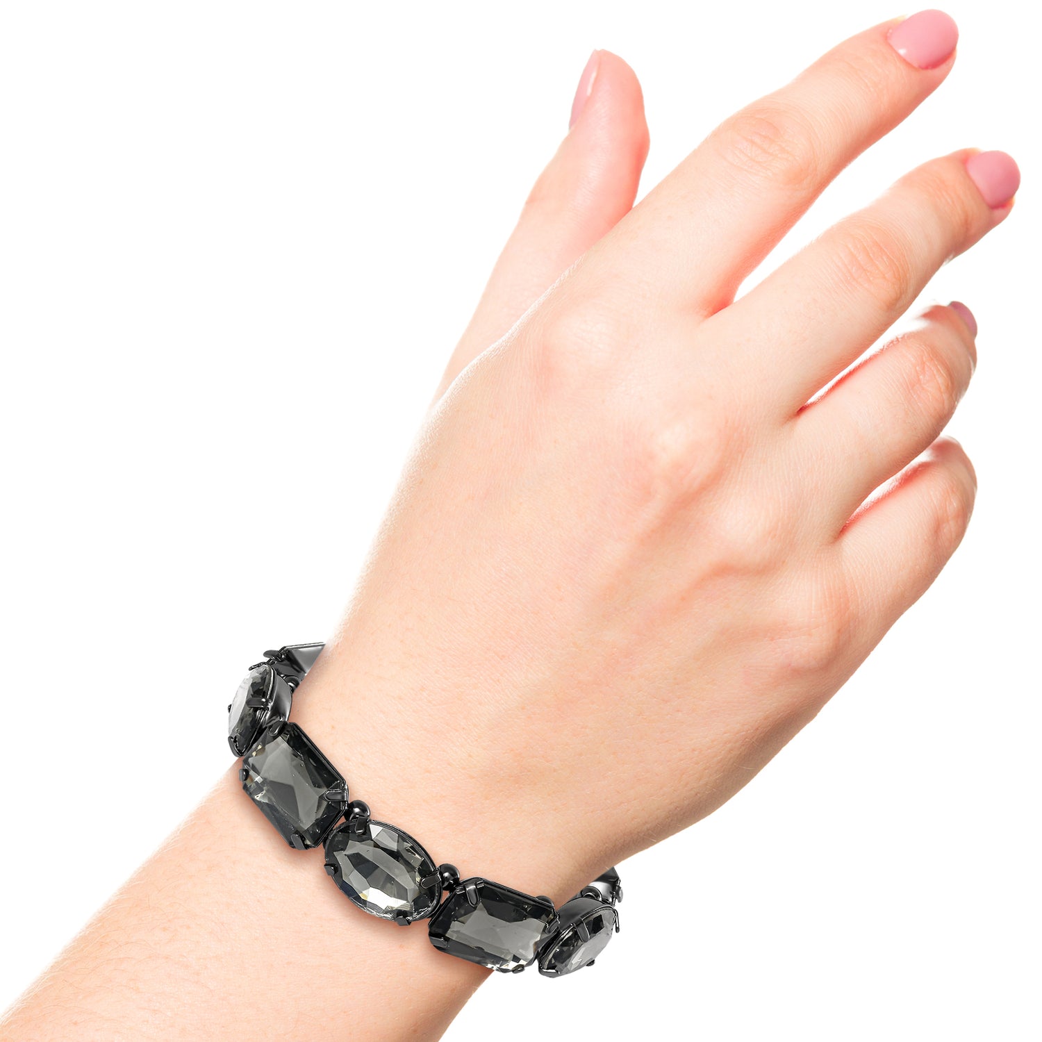 Jessica Simpson Black Crystal Stretch Bracelet – Elegant Fashion Jewelry