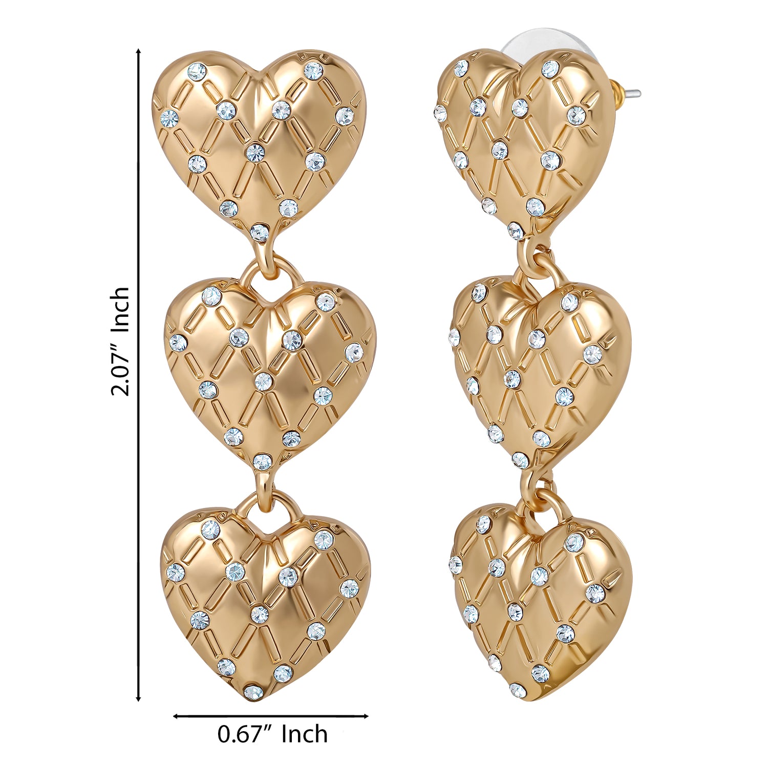 Juicy Couture Triple Heart Drop Earrings