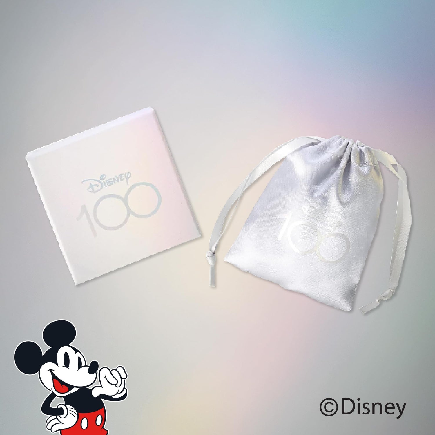 Disney Mickey Mouse Aurora Boreal Crystal Stud Earrings, Flash-Plated Earrings Official License