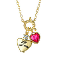 Harry Potter Necklace for Women, Love Potion and Crystal Heart Charms