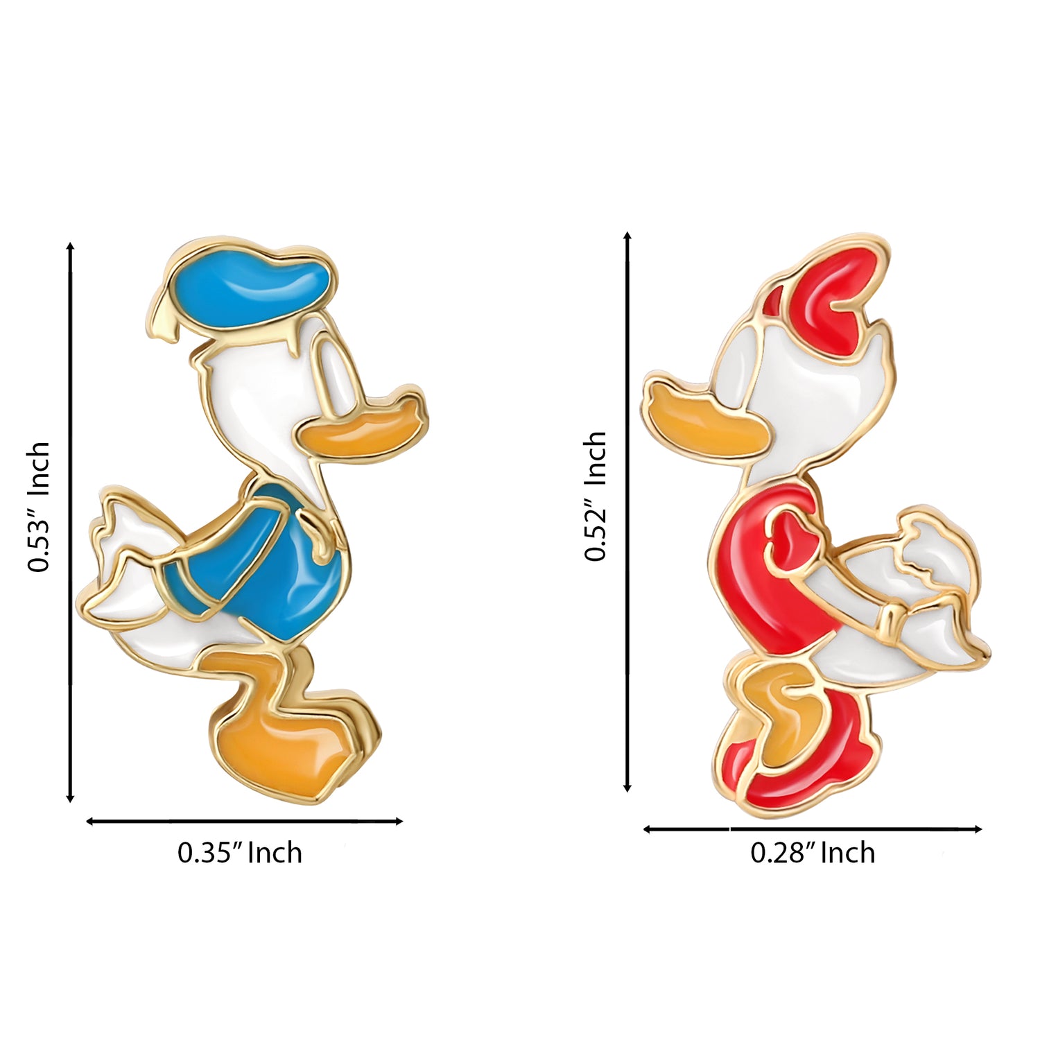 Donald and Daisy Duck Mismatched Stud Earrings Small Official License