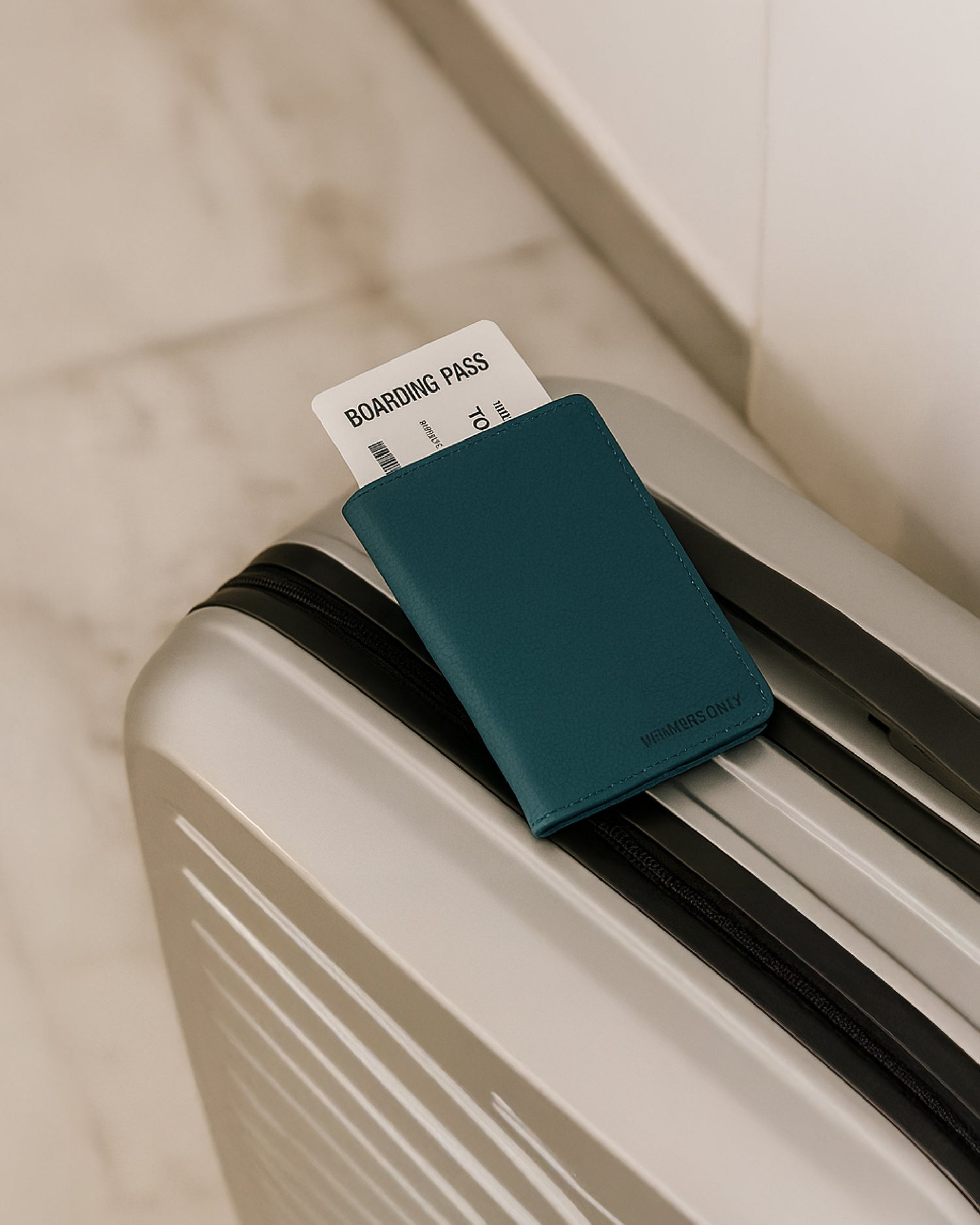 MEMBERS ONLY RFID BLUE DEBOSSED PASSPORT HOLDER