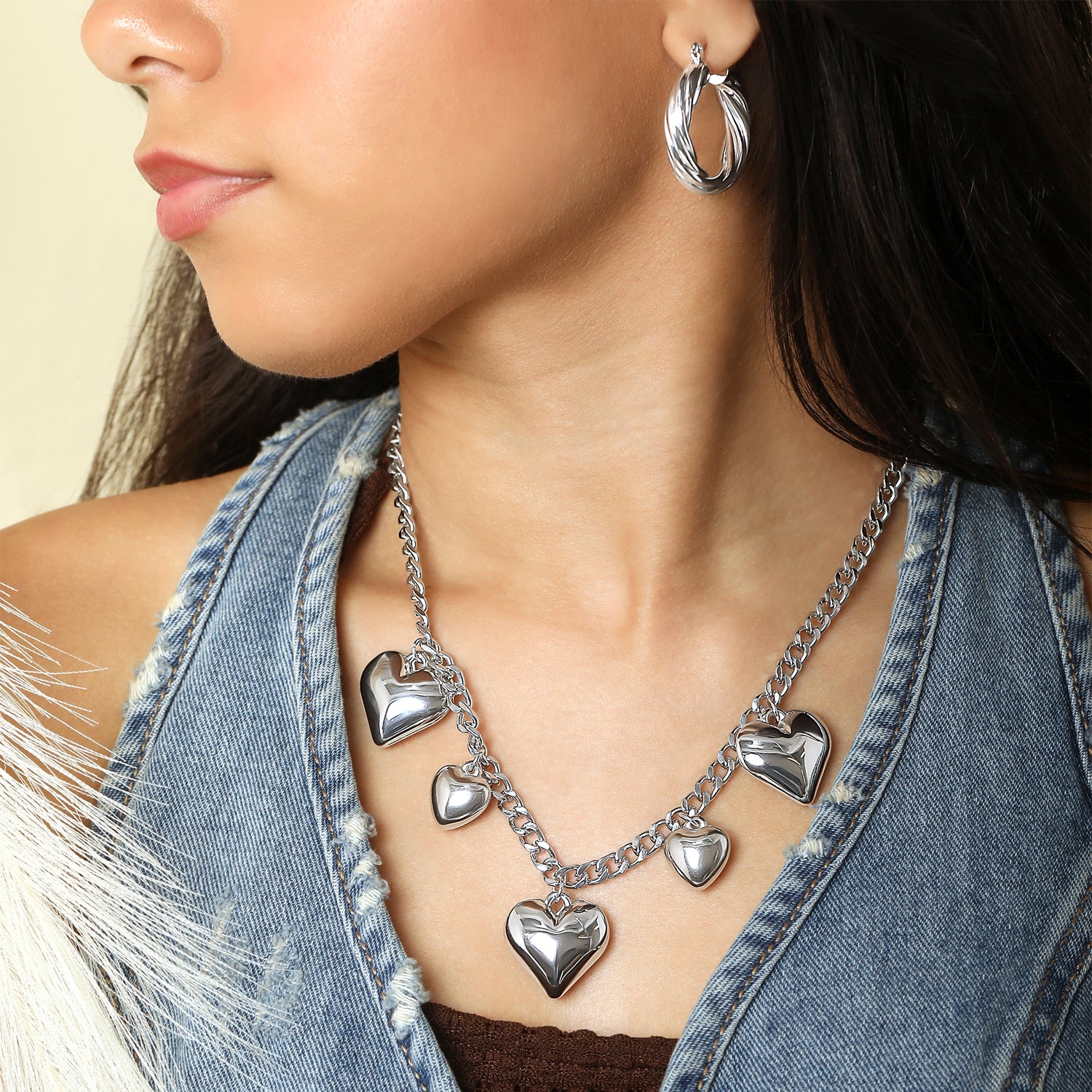 JS Jessica Simpson Chunky Twisted Hoop Earrings