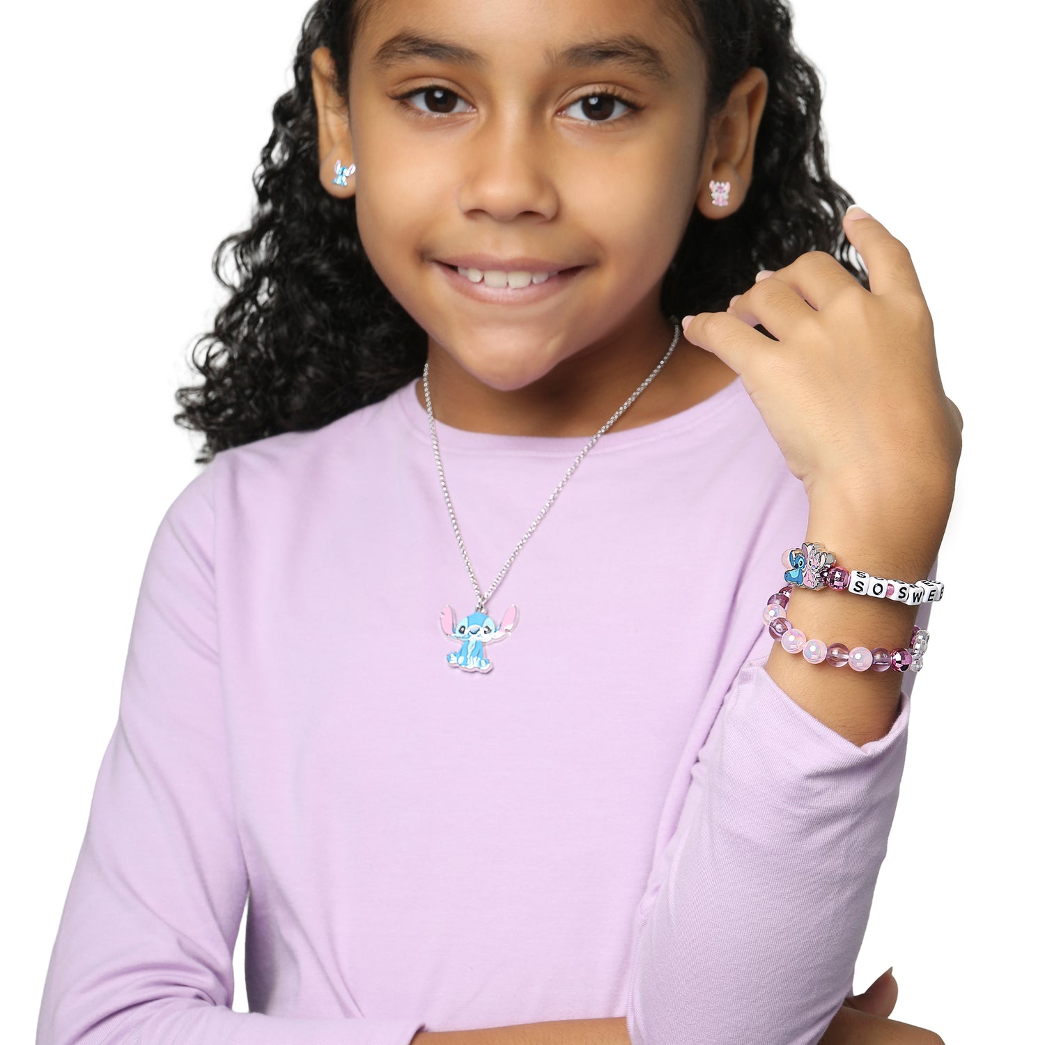 Disney Angel & Stitch Bracelet Set for Girls 2-Piece Official License