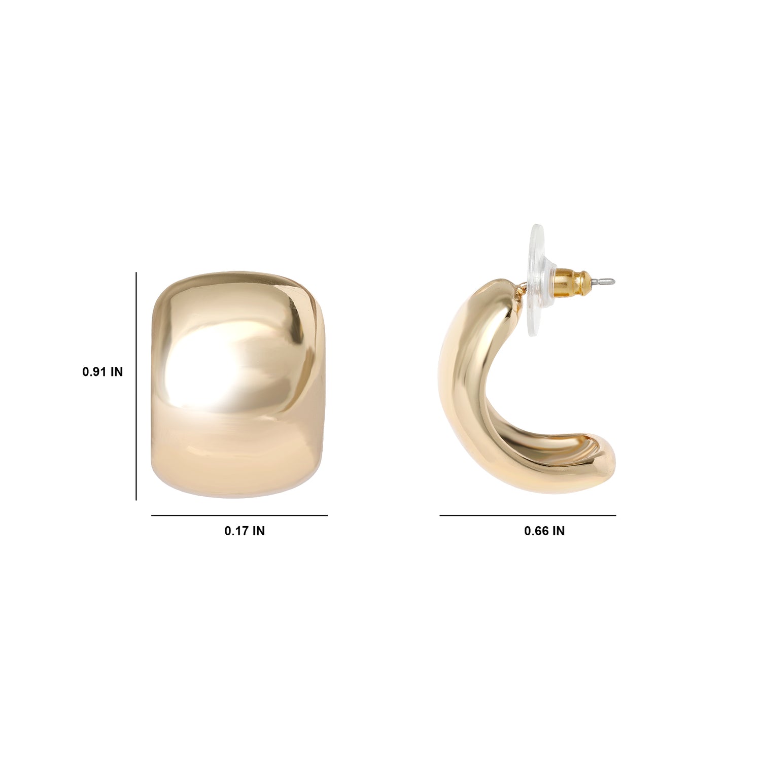 Wide Gold Hoop Earrings