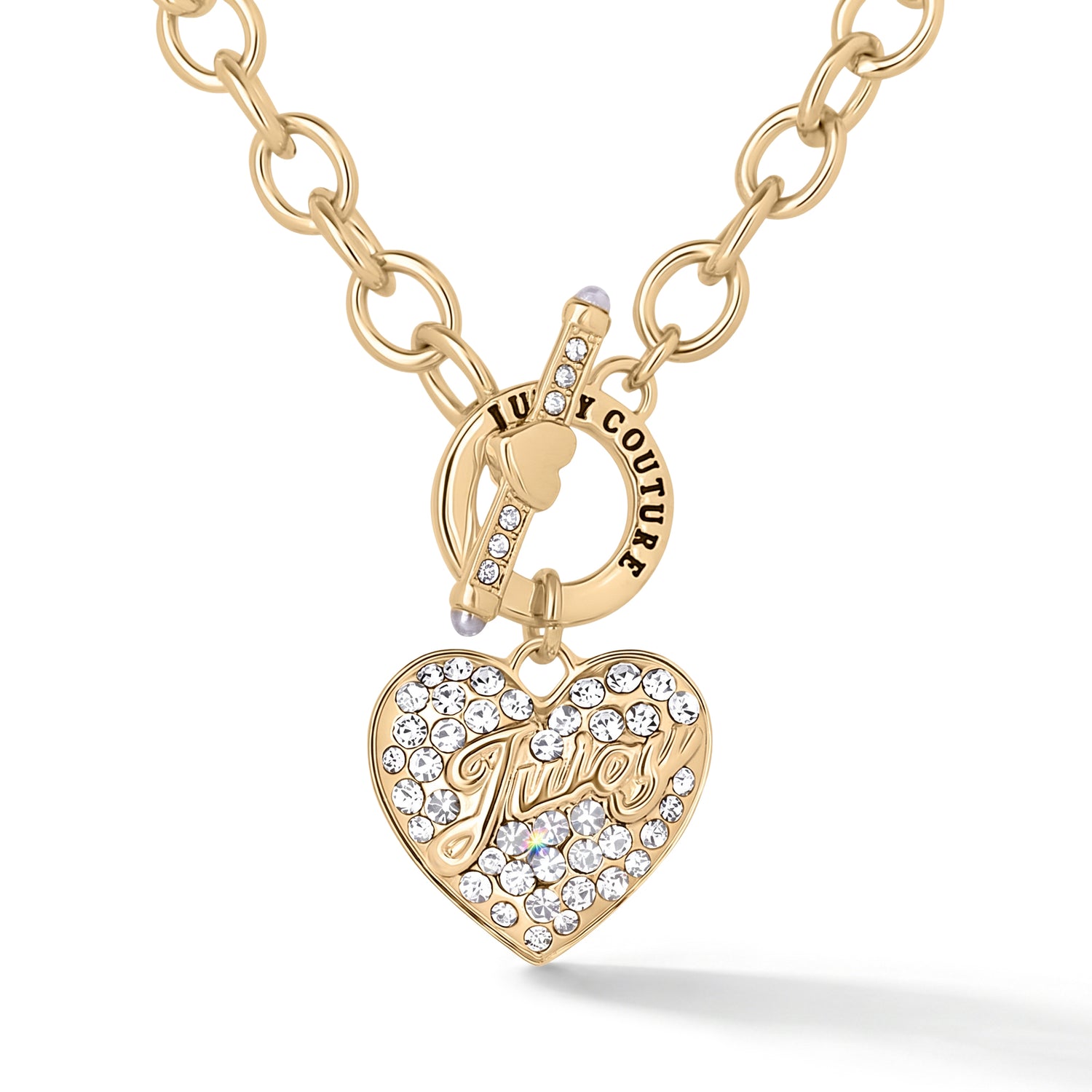 Juicy Couture Chunky Necklace, Heart Pendant for Women, 20" Gold-Tone