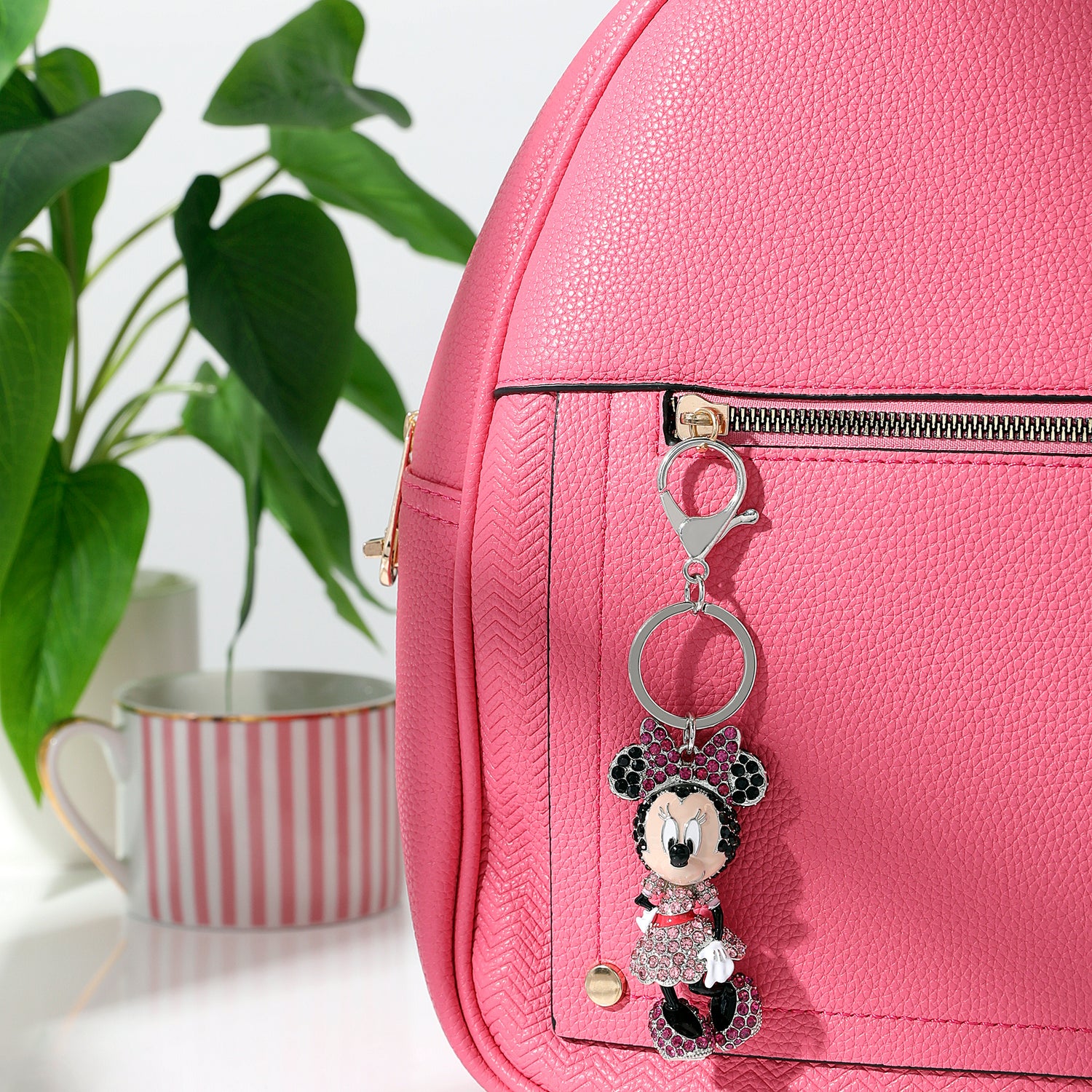 Disney Minnie Mouse Crystal Pavé Bag Charm Keychain – Officially Licensed