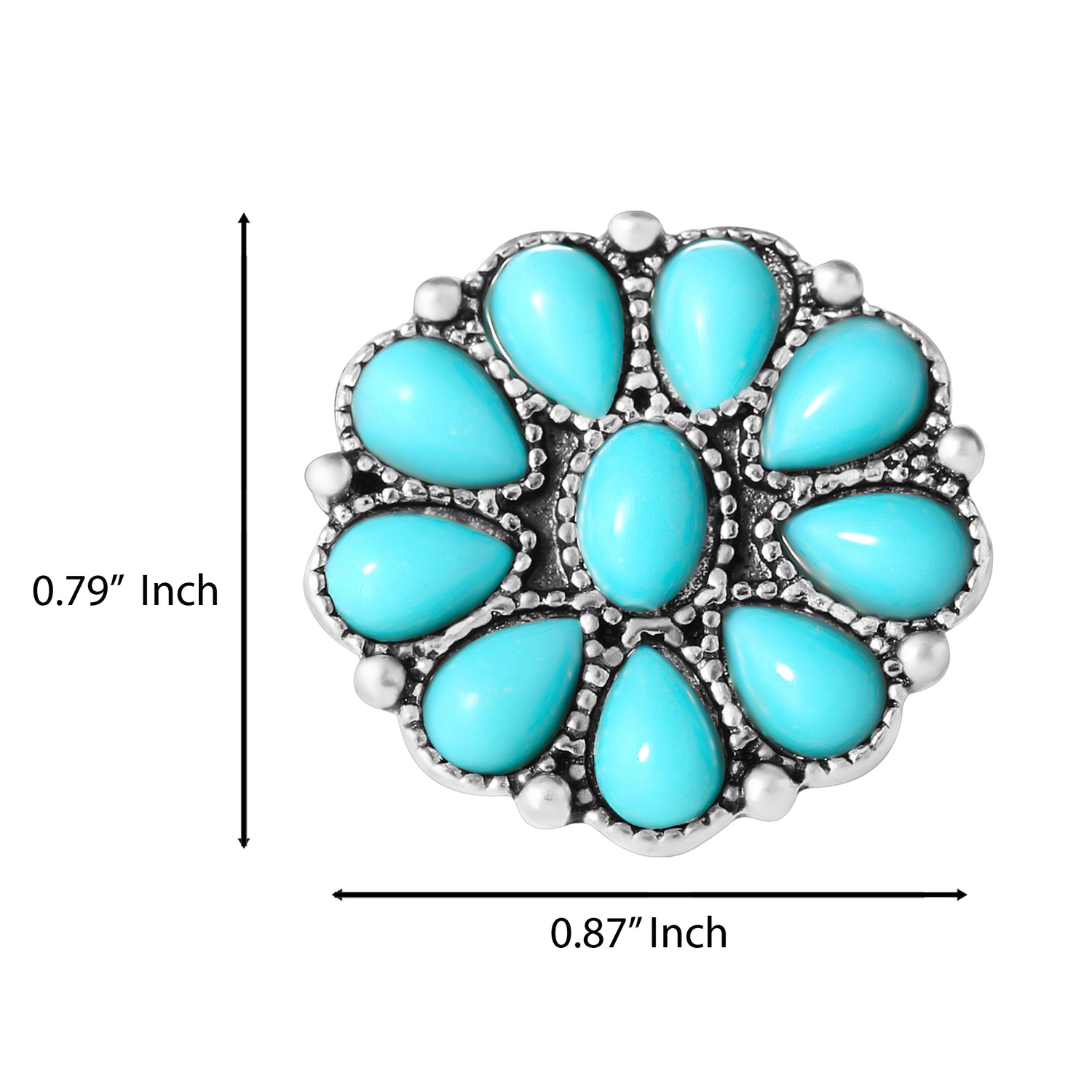 Jessica Simpson Silver-Tone Floral Turquoise Petite Cluster Ring