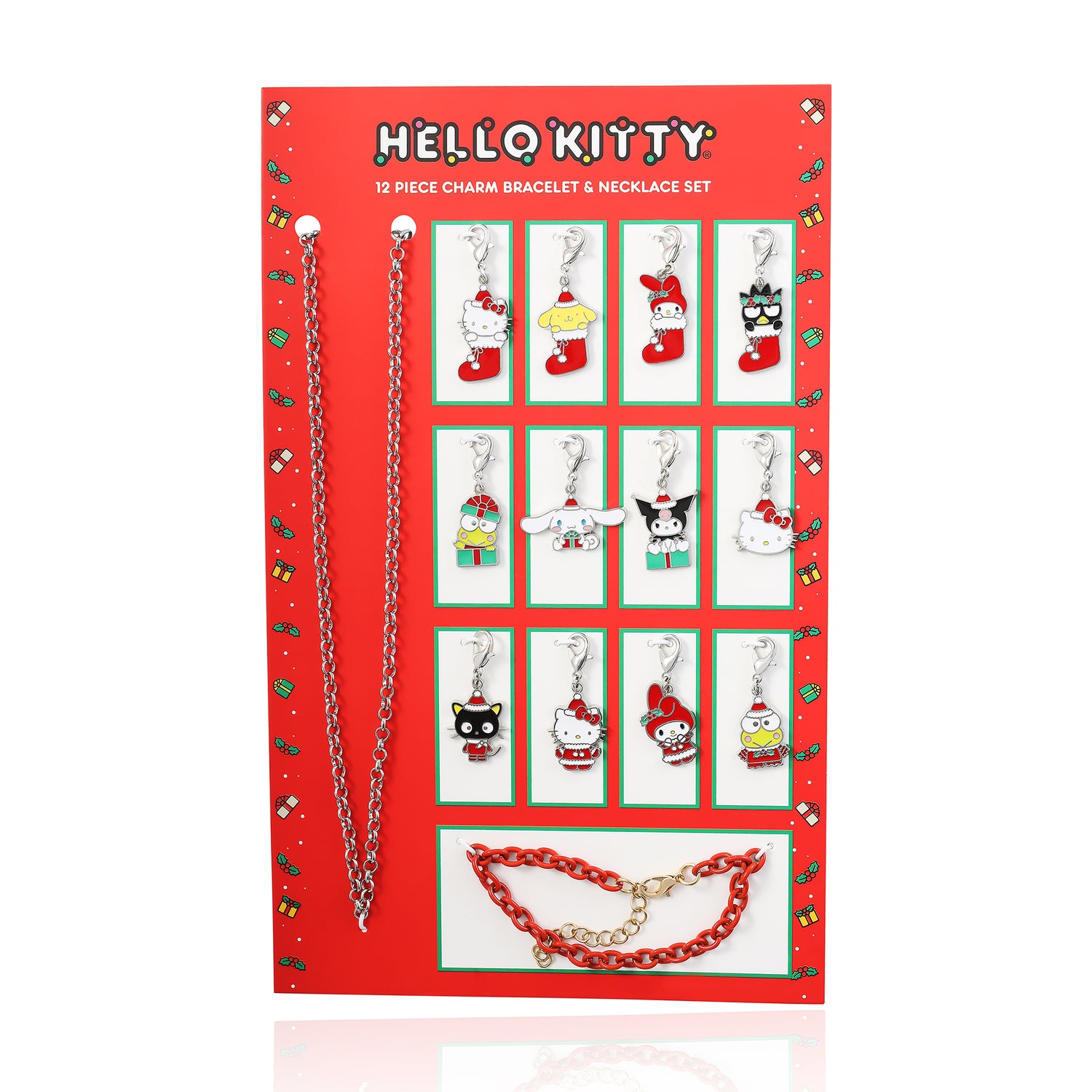 Hello Kitty and Friends Necklace, Bracelet, and 12 Sanrio Charms Advent Set - Official License Jewelry Advent