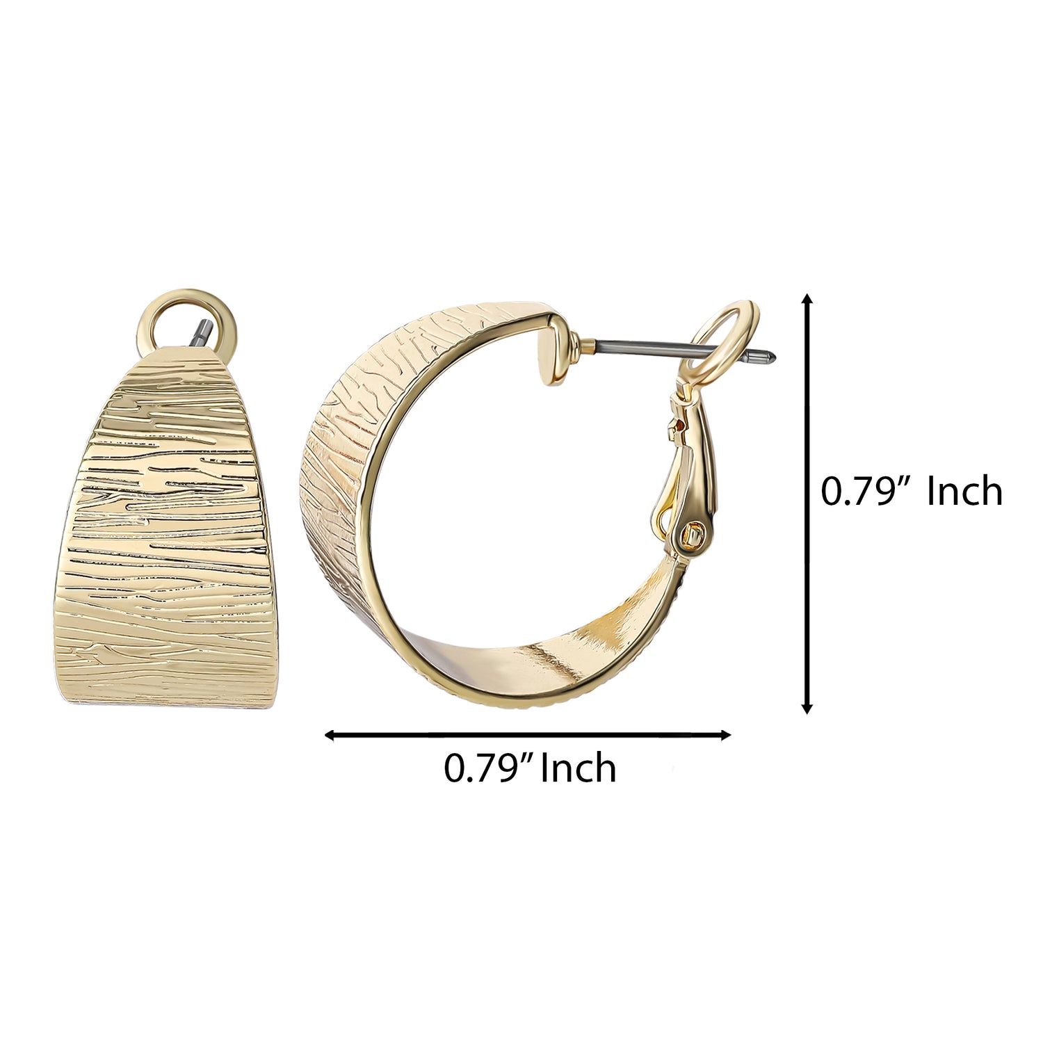 Jessica Simpson Gold-Tone Textured Half Omega Hoop Earrings