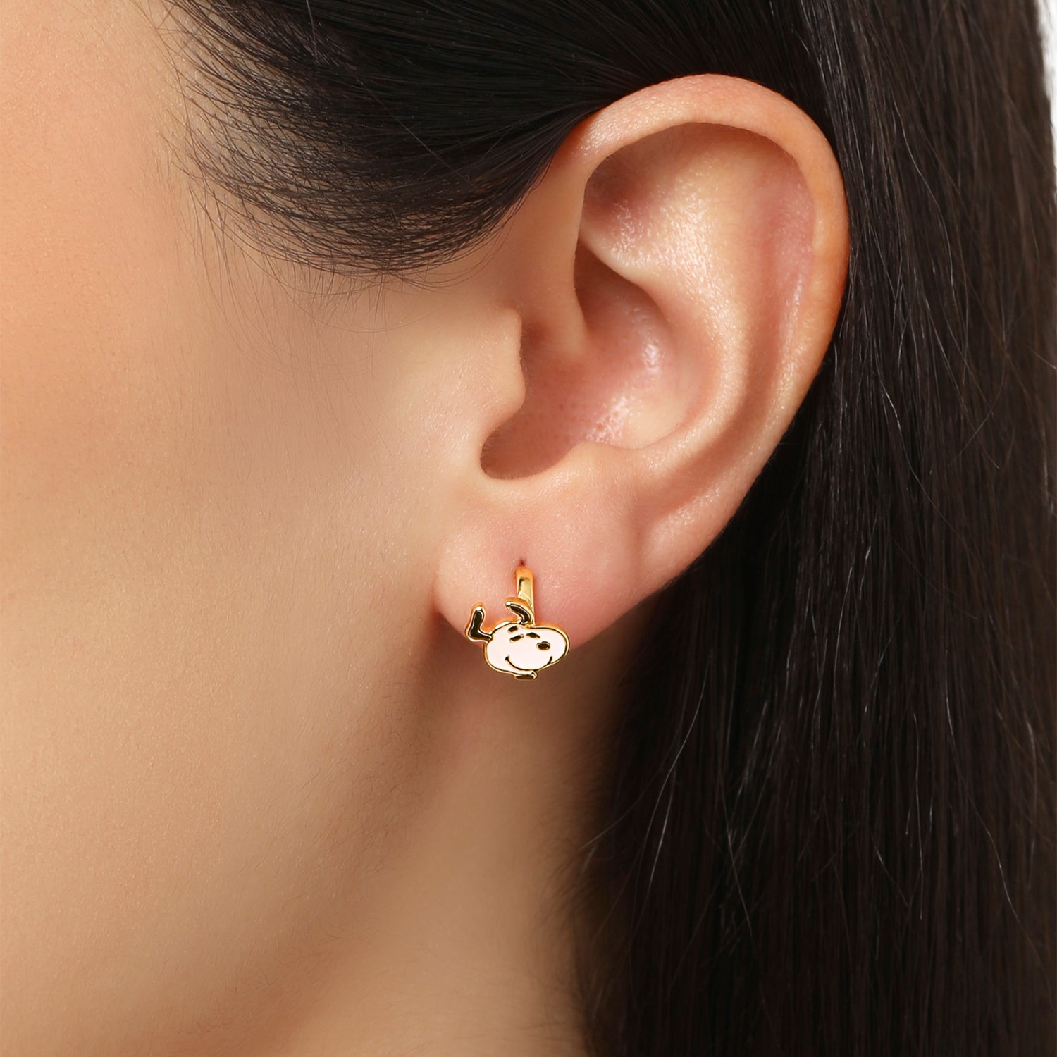 Peanuts Snoopy Earring Set, 2-Pair, Gold-Tone Studs & Dangle Hoops
