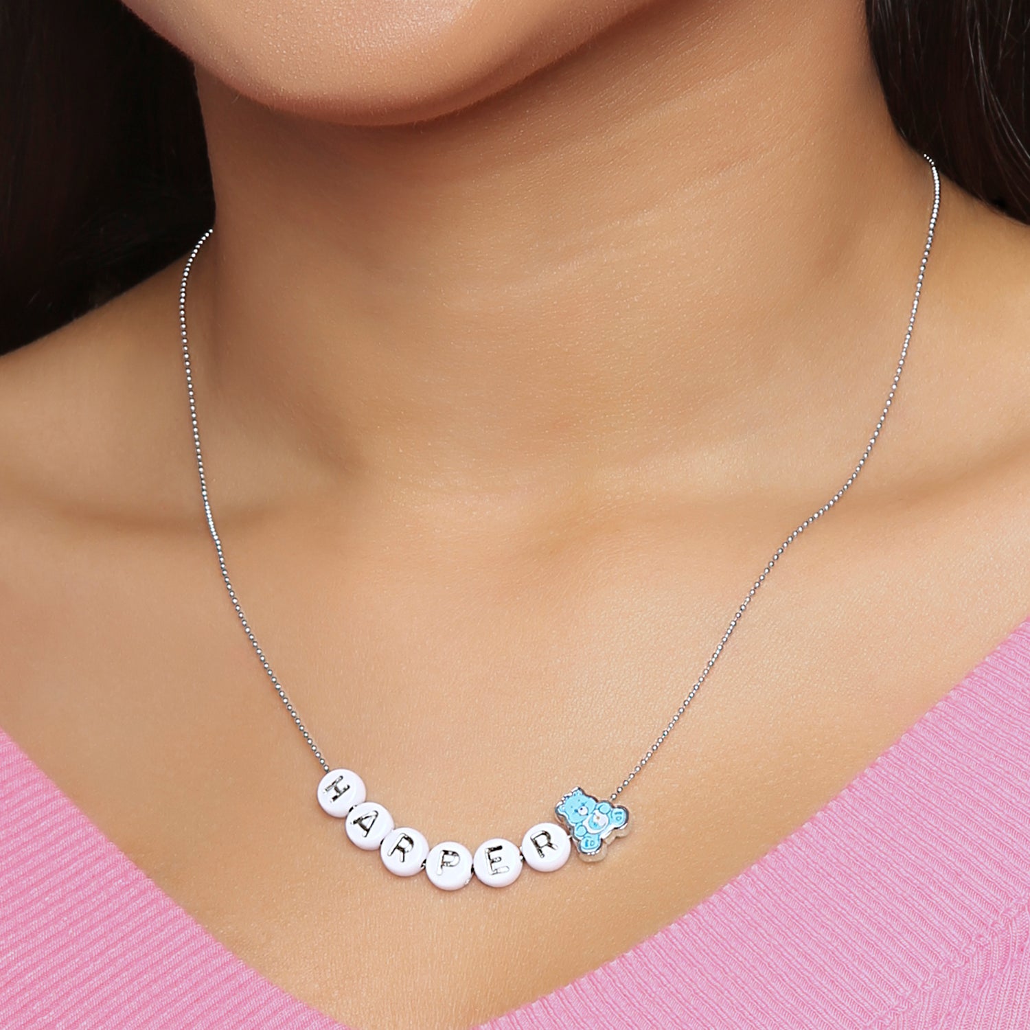 SALLY ROSE DIY Word Care Bears Necklace for Official License, 16" Necklace with Letter Beads for a Custom Necklace