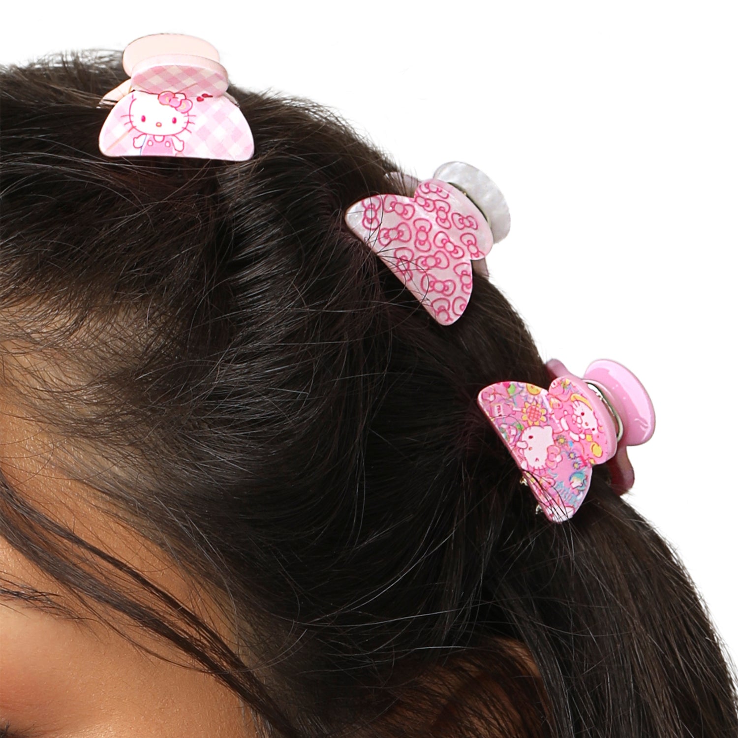 Hello Kitty Hair Clips Claw Small 6-Piece Set Official License, 3 Designs