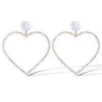 Jessica Simpson Crystal Heart Drop Earrings