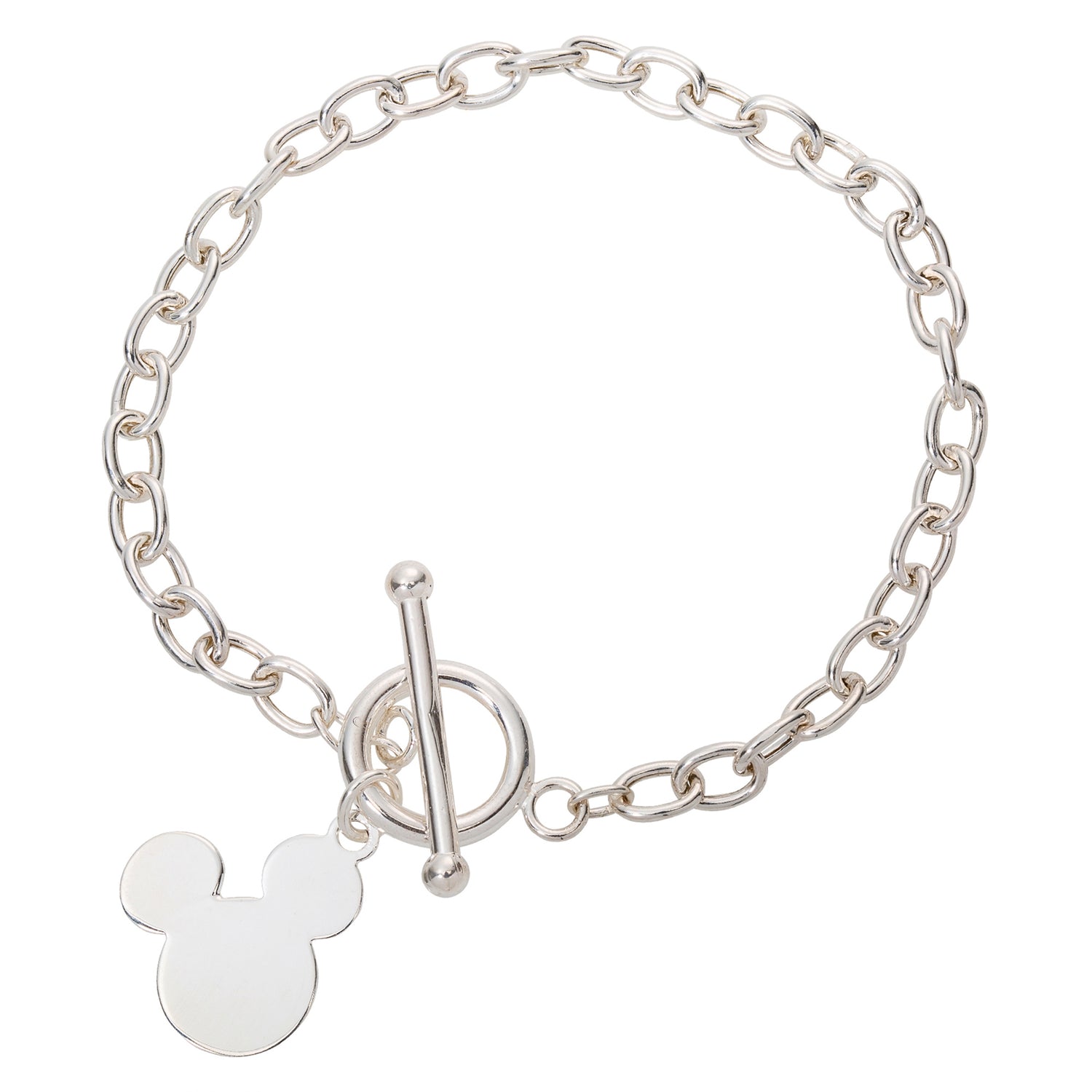 Disney Mickey Mouse Jewelry, Sterling Silver Toggle Bracelet